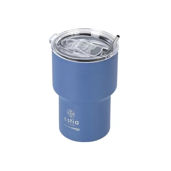 Ανοξείδωτο Ποτήρι Θερμός με Καλαμάκι Estia Save the Aegean Mug Lite 400ml | www.lightgear.gr