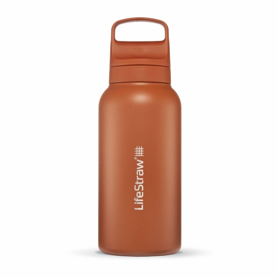 Ανοξείδωτο Παγούρι με Φίλτρο Νερού LifeStraw Go Steel 1000ml Κyoto Οrange | www.lightgear.gr