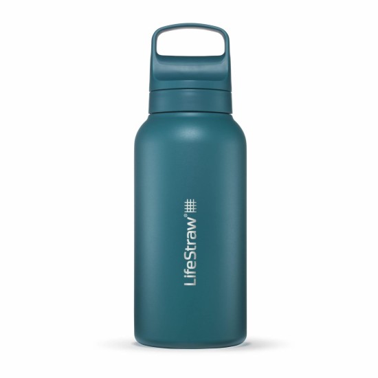 Ανοξείδωτο Παγούρι με Φίλτρο Νερού LifeStraw Go Steel 1000ml Laguna Teal | www.lightgear.gr