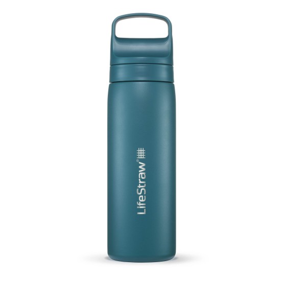 Ανοξείδωτο Παγούρι με Φίλτρο Νερού LifeStraw Go Steel 530ml Laguna Teal | www.lightgear.gr