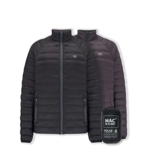 Ανδρικό Πουπουλένιο Μπουφάν Mac In A Sac Polar Reversible Μαύρο/Γκρι | www.lightgear.gr