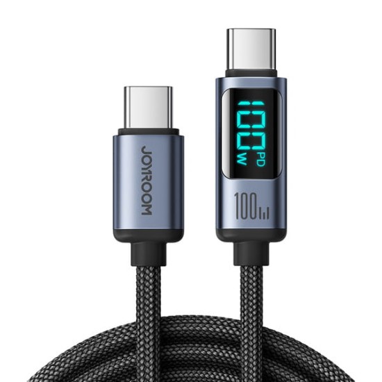 Καλώδιο Joyroom Prism Series A16 USB-C - USB-C 100W 1.2m με οθόνη LED | www.lightgear.gr