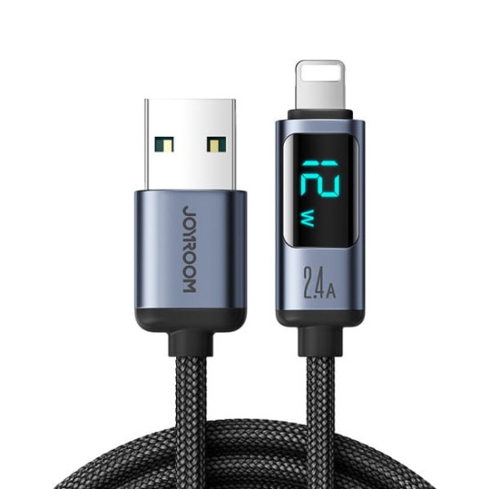 Καλώδιο Joyroom Prism Series A16 Lightning - USB-A  2.4A 1.2m με οθόνη LED | www.lightgear.gr