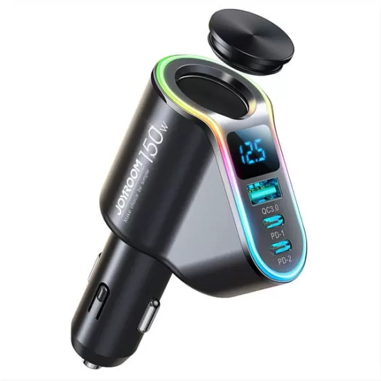 Φορτιστής Αυτοκινήτου Joyroom 4in1 USB-A QC3.0 / 2xUSB-C PD 150W (JR-CL21) | www.lightgear.gr