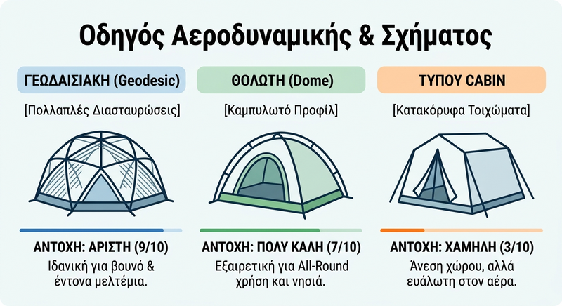 Σκηνές που αντέχουν στον αέρα - Τι να προσέξετε