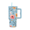 Ανοξείδωτο Θερμός Estia Straw Tumbler XL Save The Aegean 900ml Sky Garden | Estia Home Art