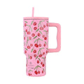 Ανοξείδωτο Θερμός Estia Straw Tumbler XL Save The Aegean 900ml Cherry Rose | Estia Home Art