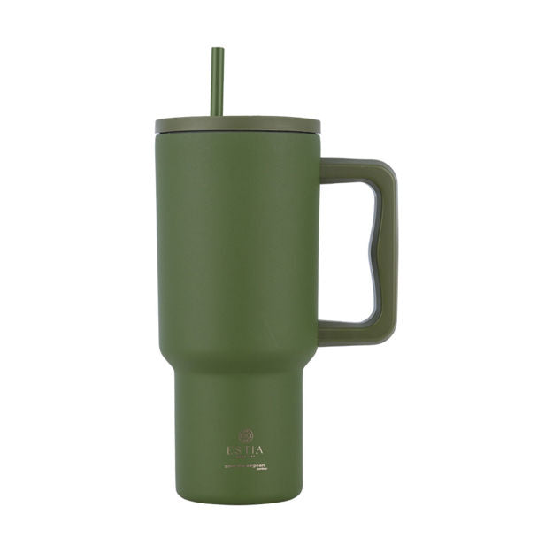 Ανοξείδωτο Θερμός Estia Straw Tumbler XL Save The Aegean 900ml Forest Spirit | Estia Home Art