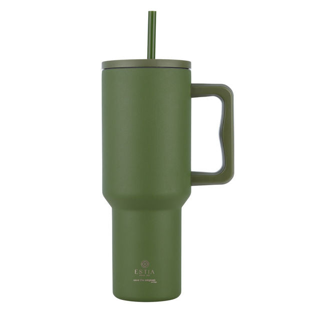 Ανοξείδωτο Θερμός Estia Straw Tumbler XL Save The Aegean 1200ml Forest Spirit | Estia Home Art