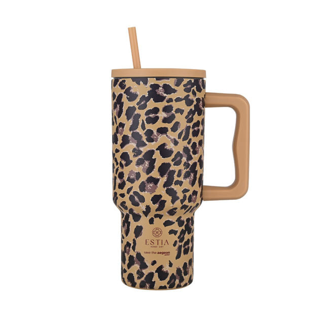Ανοξείδωτο Θερμός Estia Straw Tumbler XL Save The Aegean 900ml Spotted Prowl | Estia Home Art