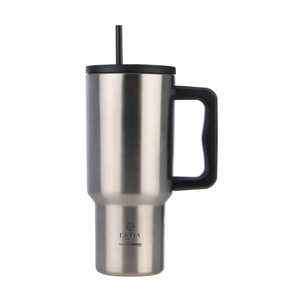 Ανοξείδωτο Θερμός Estia Straw Tumbler XL Save The Aegean 900ml Steel Flow | Estia Home Art