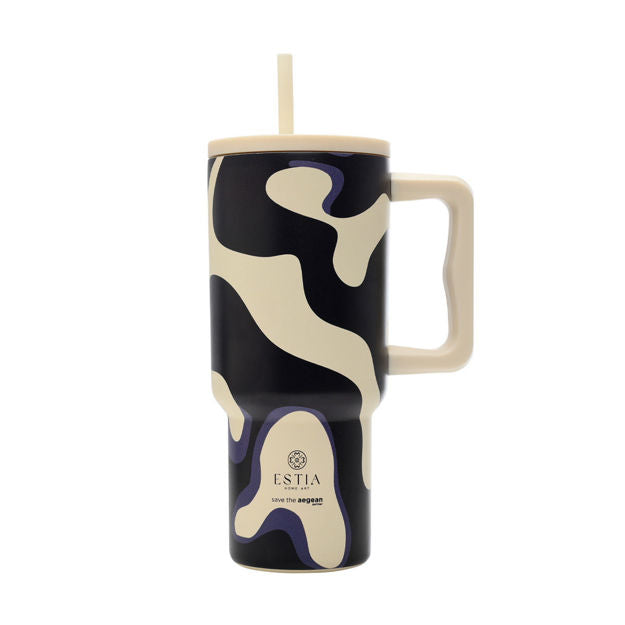 Ανοξείδωτο Θερμός Estia Straw Tumbler XL Save The Aegean 900ml Bold Drift | Estia Home Art