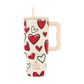 Ανοξείδωτο Θερμός Estia Straw Tumbler XL Save The Aegean 900ml Red Valentine | Estia Home Art