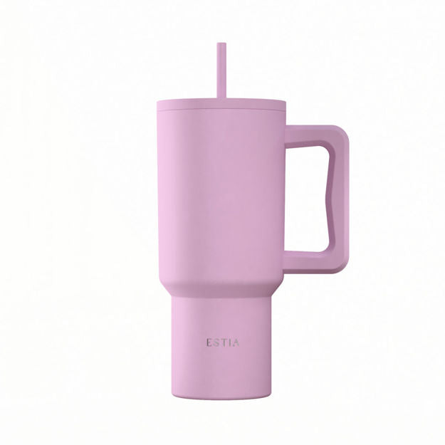 Ανοξείδωτο Θερμός Estia Straw Tumbler XL Save The Aegean 900ml Lavender | Estia Home Art