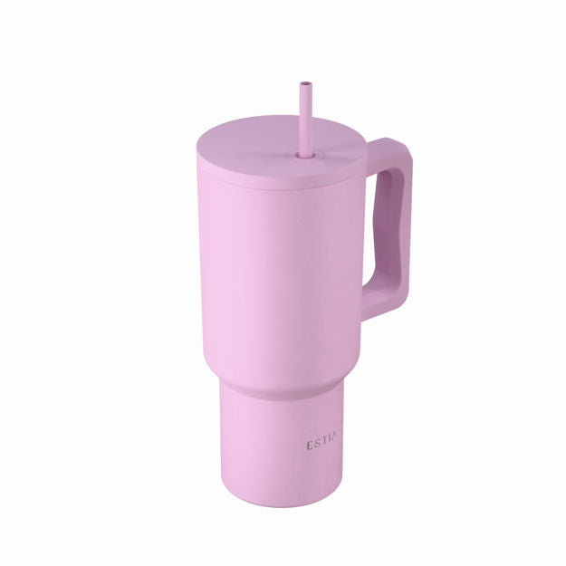 Ανοξείδωτο Θερμός Estia Straw Tumbler XL Save The Aegean 900ml Lavender | Estia Home Art