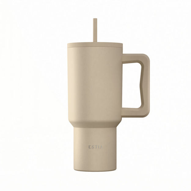 Ανοξείδωτο Θερμός Estia Straw Tumbler XL Save The Aegean 900ml Dune | Estia Home Art