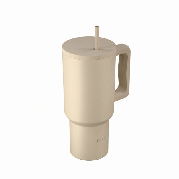 Ανοξείδωτο Θερμός Estia Straw Tumbler XL Save The Aegean 900ml Dune | Estia Home Art