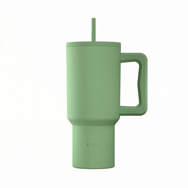 Ανοξείδωτο Θερμός Estia Straw Tumbler XL Save The Aegean 900ml Pine | Estia Home Art