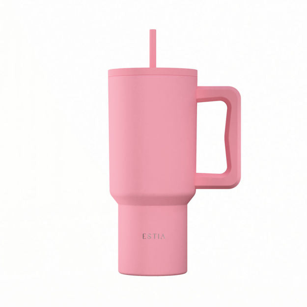 Ανοξείδωτο Θερμός Estia Straw Tumbler XL Save The Aegean 900ml Rose | Estia Home Art