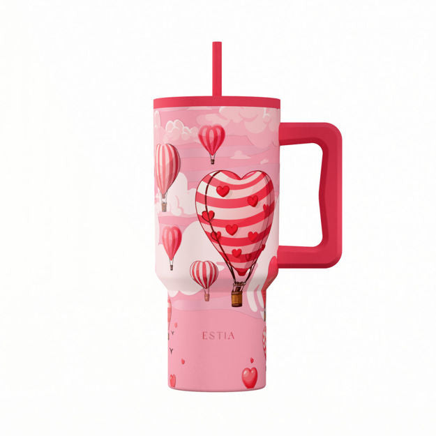 Ανοξείδωτο Θερμός Estia Straw Tumbler XL Save The Aegean 900ml Love Ascend | Estia Home Art