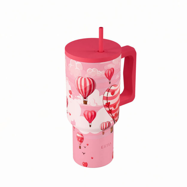 Ανοξείδωτο Θερμός Estia Straw Tumbler XL Save The Aegean 900ml Love Ascend | Estia Home Art