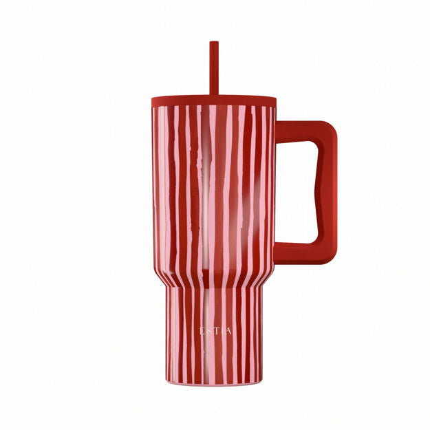 Ανοξείδωτο Θερμός Estia Straw Tumbler XL Save The Aegean 900ml Viva Stripe | Estia Home Art