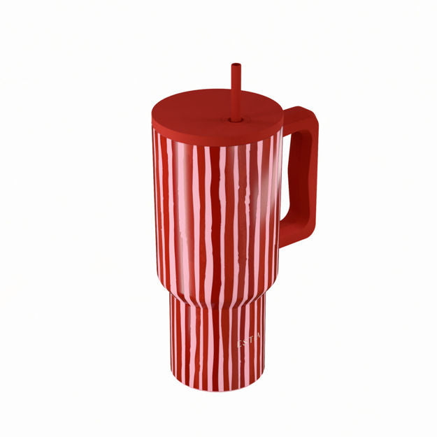 Ανοξείδωτο Θερμός Estia Straw Tumbler XL Save The Aegean 900ml Viva Stripe | Estia Home Art