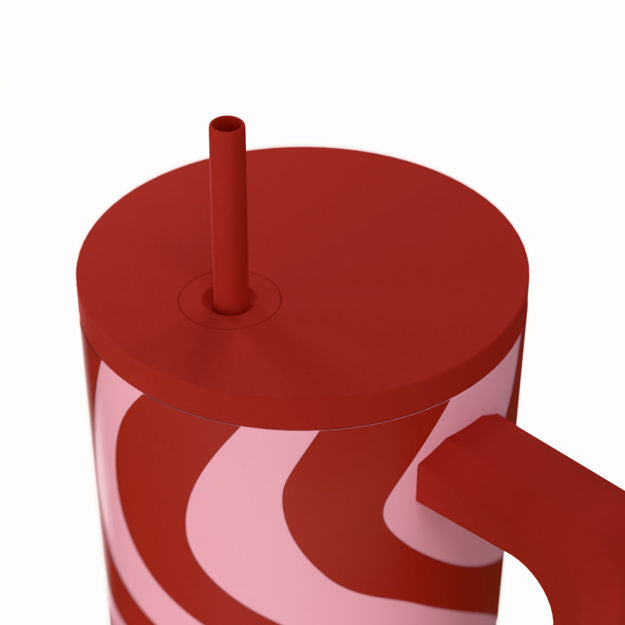 Ανοξείδωτο Θερμός Estia Straw Tumbler XL Save The Aegean 900ml Coral Waves | Estia Home Art