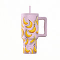 Ανοξείδωτο Θερμός Estia Straw Tumbler XL Save The Aegean 900ml Banana Mood | Estia Home Art