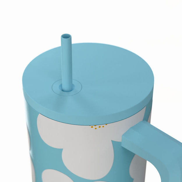 Ανοξείδωτο Θερμός Estia Straw Tumbler XL Save The Aegean 900ml Blue Daisy | Estia Home Art