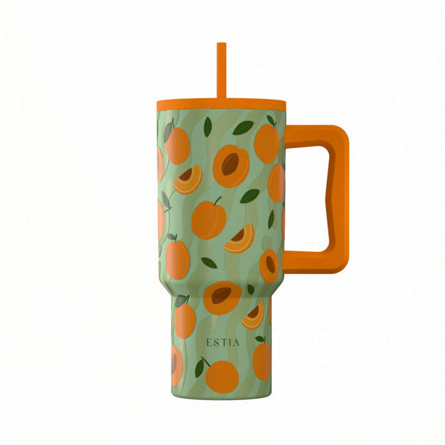 Ανοξείδωτο Θερμός Estia Straw Tumbler XL Save The Aegean 900ml Peach Garden | Estia Home Art