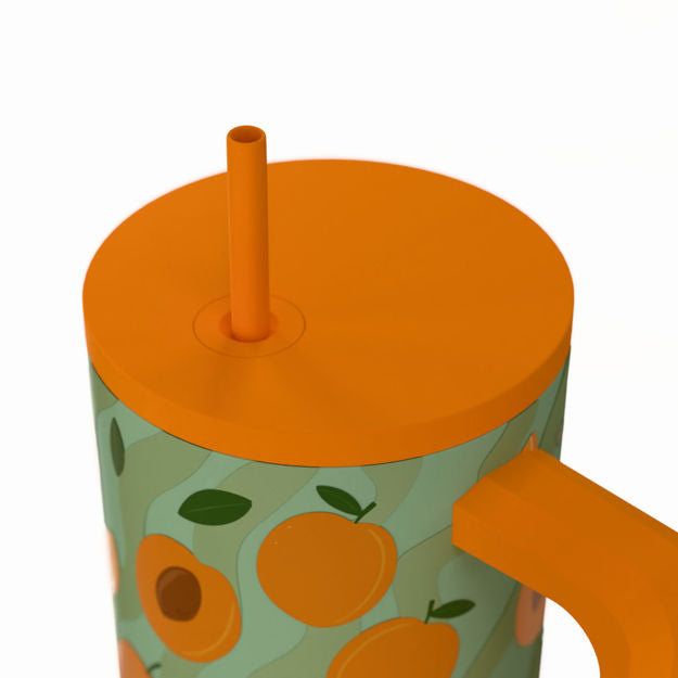 Ανοξείδωτο Θερμός Estia Straw Tumbler XL Save The Aegean 900ml Peach Garden | Estia Home Art