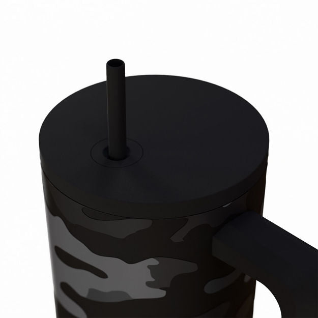 Ανοξείδωτο Θερμός Estia Straw Tumbler XL Save The Aegean 900ml Dark Camo | Estia Home Art