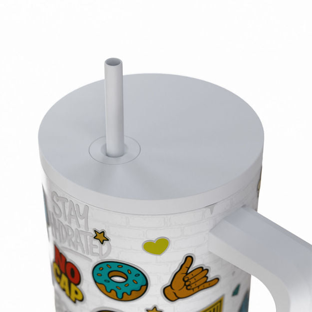 Ανοξείδωτο Θερμός Estia Straw Tumbler XL Save The Aegean 900ml Urban Vibes | Estia Home Art
