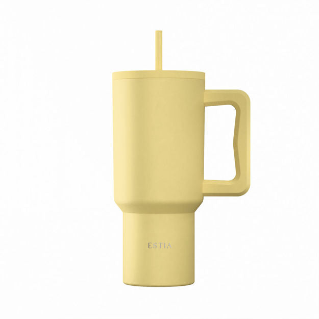 Ανοξείδωτο Θερμός Estia Straw Tumbler XL Save The Aegean 900ml Sunbeam | Estia Home Art