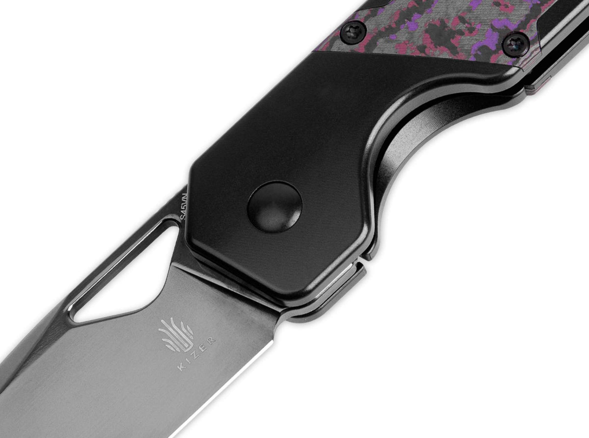 Σουγιάς Kizer Militaw Titanium Fatcarbon Purple Haze | www.lightgear.gr
