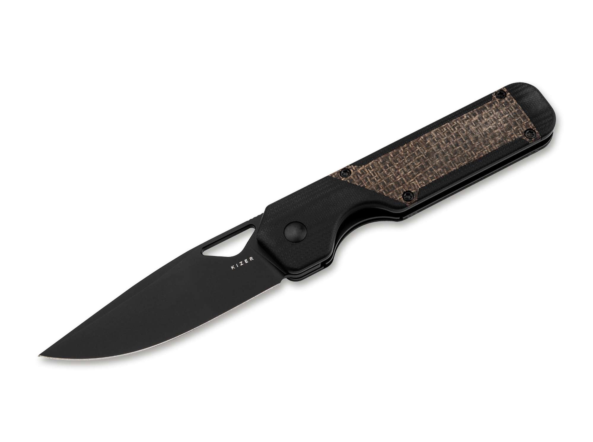 Σουγιάς Kizer Militaw G10 Black Micarta Brown Nitro-V | www.lightgear.gr
