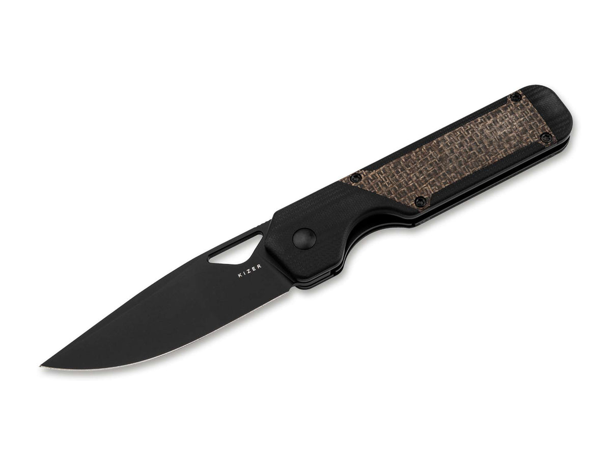 Σουγιάς Kizer Militaw G10 Black Micarta Brown Nitro-V | www.lightgear.gr