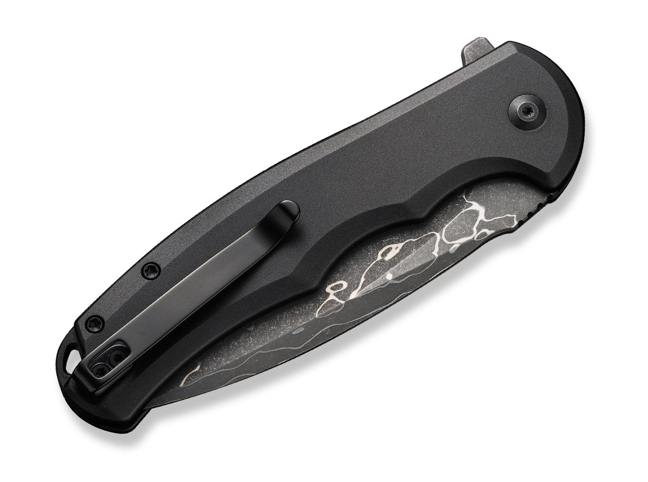 Σουγιάς CIVIVI Button Lock Praxis Aluminum Black Damascus | www.lightgear.gr
