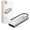 HUB Adapter 9in1 Tech-Protect HB04 USB-C + USB2.0 + USB3.0 + HDMI 4K 60Hz + SD / TF + PD100W + AV3.5 Γκρι | www.lightgear.gr