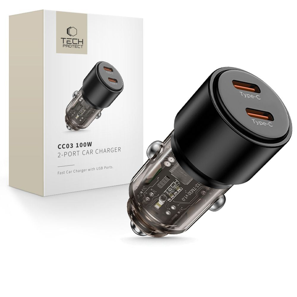 Φορτιστής Αυτοκινήτου CC03 2-Port PD100W Μαύρο | www.lightgear.gr