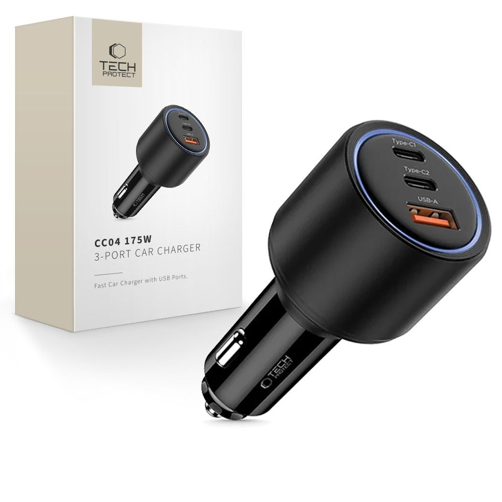 Φορτιστής Αυτοκινήτου CC04 3-Port PD175W Μαύρο | www.lightgear.gr