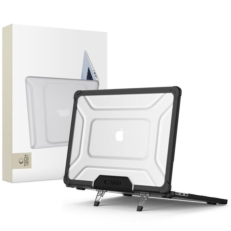 Θήκη Tech-Protect SmartShell Pro για MacBook Air 13" 2023-2025 M2 / M3 / M4 Διάφανη και Μαύρη | www.lightgear.gr