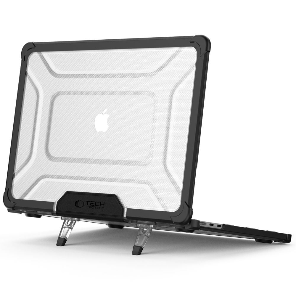 Θήκη Tech-Protect SmartShell Pro για MacBook Air 13" 2023-2025 M2 / M3 / M4 Διάφανη και Μαύρη | www.lightgear.gr