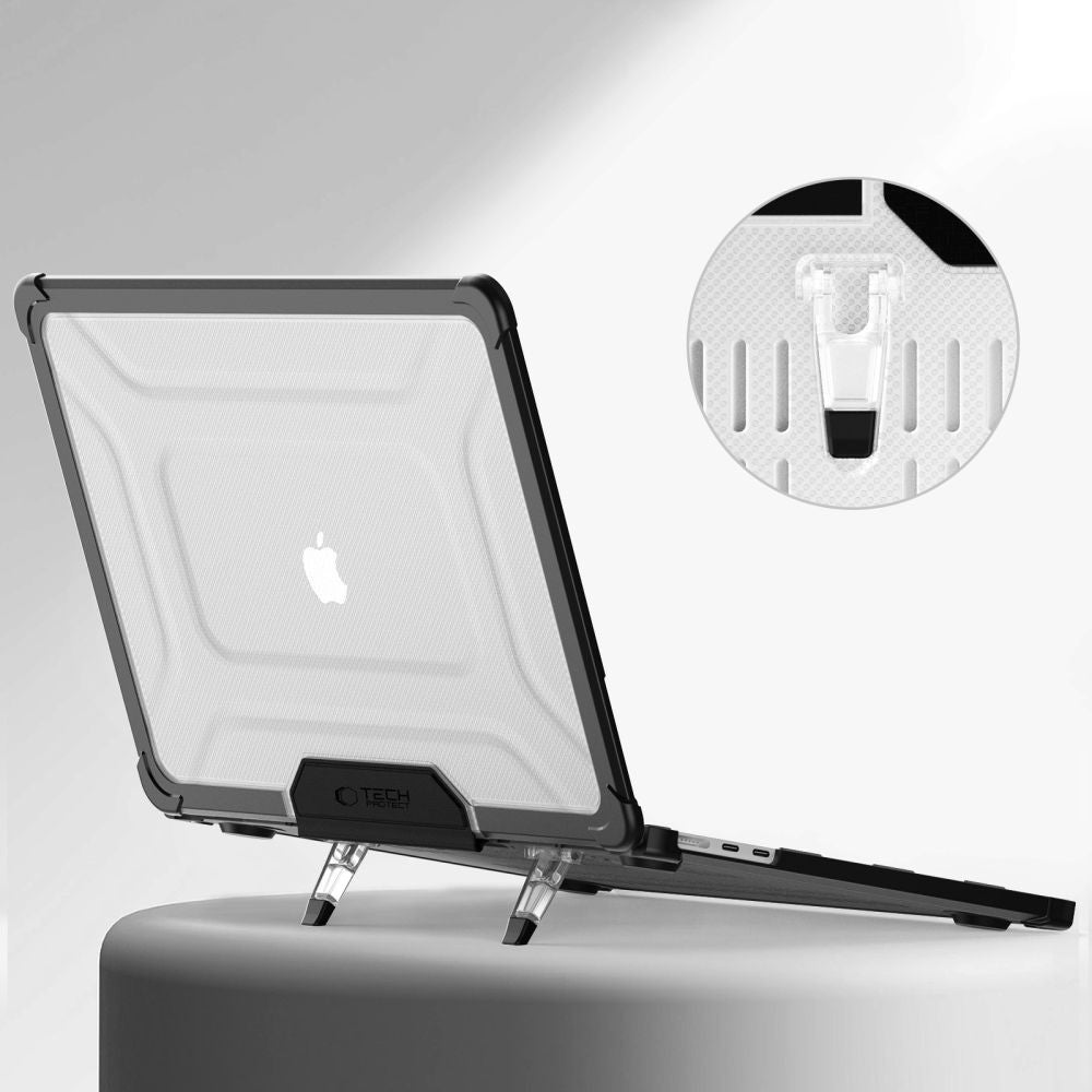 Θήκη Tech-Protect SmartShell Pro για MacBook Air 13" 2023-2025 M2 / M3 / M4 Διάφανη και Μαύρη | www.lightgear.gr