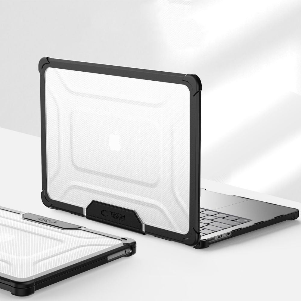 Θήκη Tech-Protect SmartShell Pro για MacBook Air 13" 2023-2025 M2 / M3 / M4 Διάφανη και Μαύρη | www.lightgear.gr