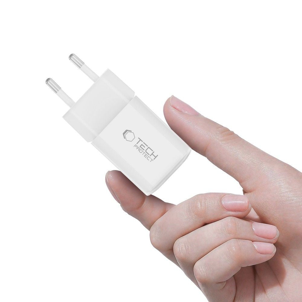 Επιτοίχιος Φορτιστής Tech-Protect NCM33W 2-Port PD33W/QC3.0 Λευκό | www.lightgear.gr