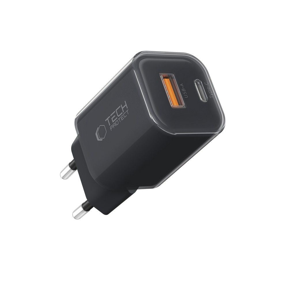 Επιτοίχιος Φορτιστής Tech-Protect NCM33W 2-Port PD33W/QC3.0 Μαύρο | www.lightgear.gr