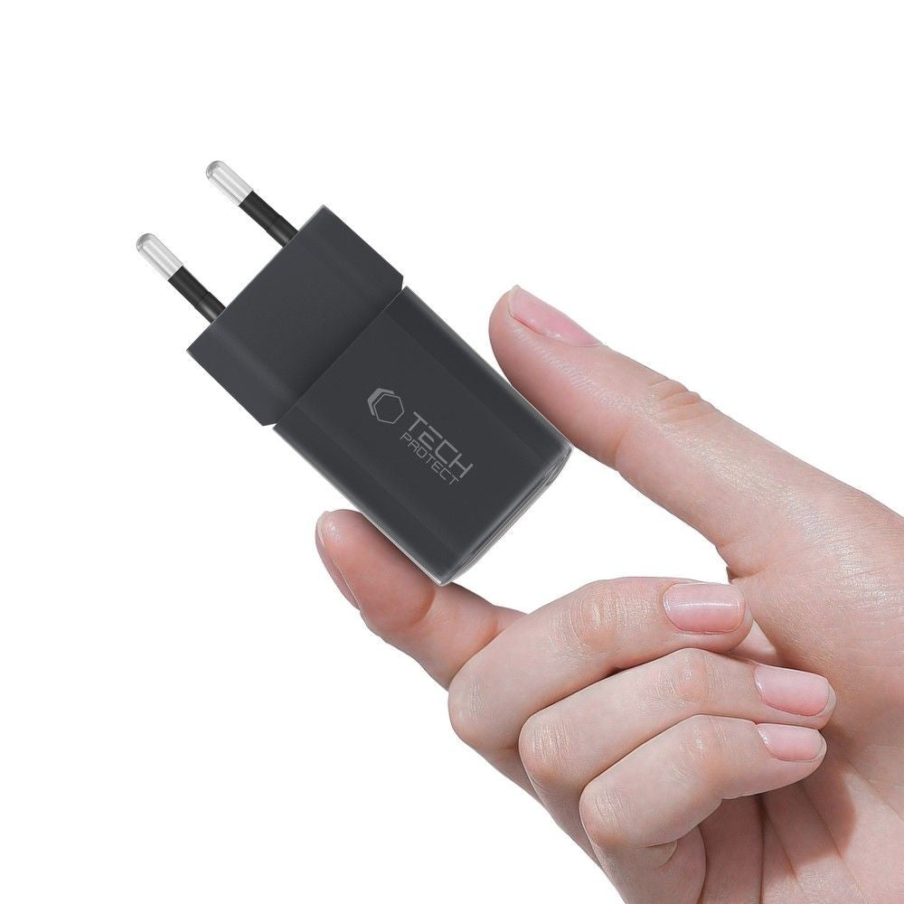 Επιτοίχιος Φορτιστής Tech-Protect NCM33W 2-Port PD33W/QC3.0 Μαύρο | www.lightgear.gr