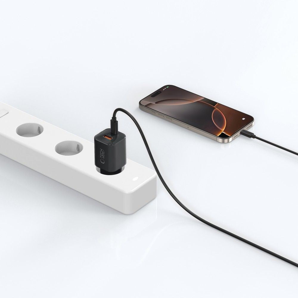 Επιτοίχιος Φορτιστής Tech-Protect NCM33W 2-Port PD33W/QC3.0 Μαύρο | www.lightgear.gr